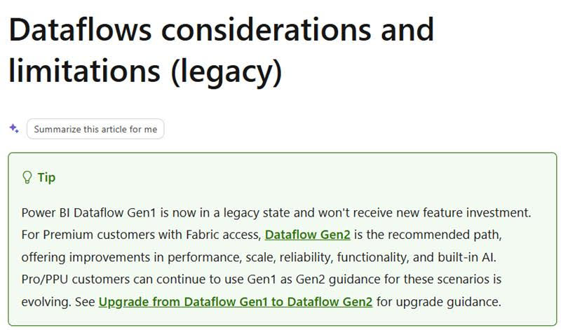 Power BI dataflows